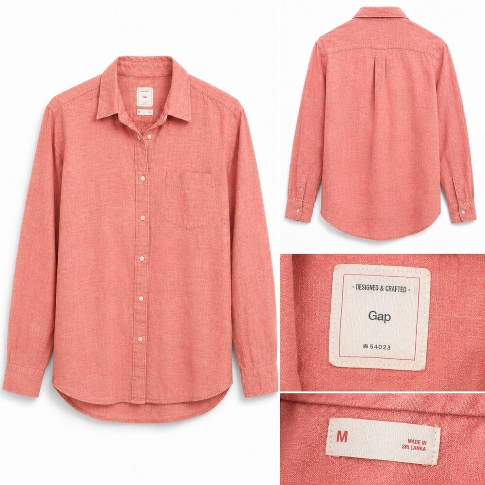 Classic gap button up shirt linen size medium